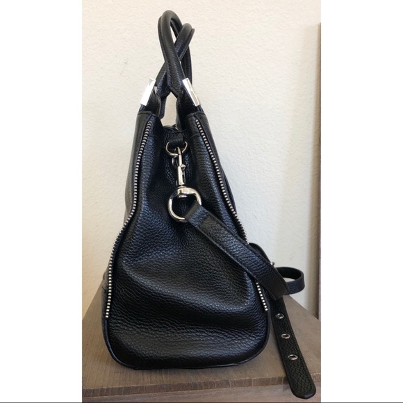 Rebecca Minkoff Saffiano Leather Amorous Shoulder Hand Bag Black - Picture 2 of 8